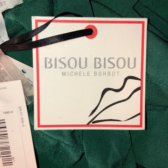Bisou Bisou Michele Bohbot Green Top. NWT. XS - Picture 7 of 10